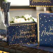 Serviettes De Table Joyeux Anniversaire, 40Pcs Serviettes D'Anniversaire  Bleu Or, Serviettes En Papier De Table D'Anniversai[x3047]