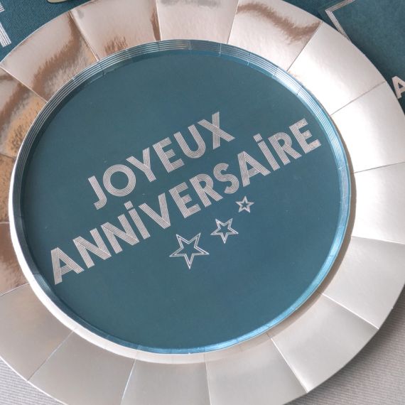 Assiettes 40 Ans Anniversaire en carton x 10