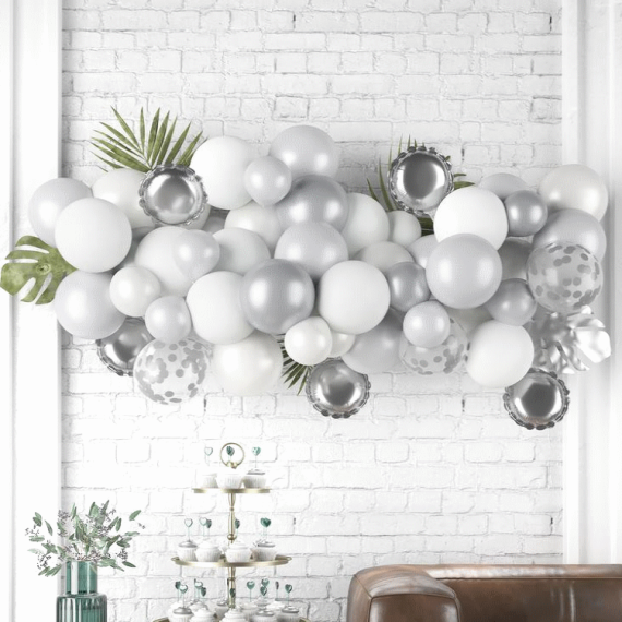 Kit 50 Ballons gonflable Argent - Decoration Mariage pas cher