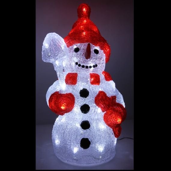 Bonhomme de neige lumineux en acrylique 100 LED pour décoration Extérieur