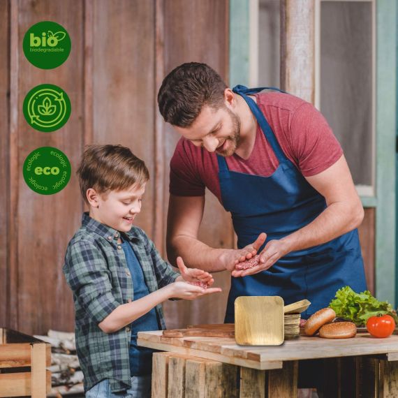 Assiette Palmier Bio - 25 Assiettes Cœur 15 Cm – Vaisselle Jetable De