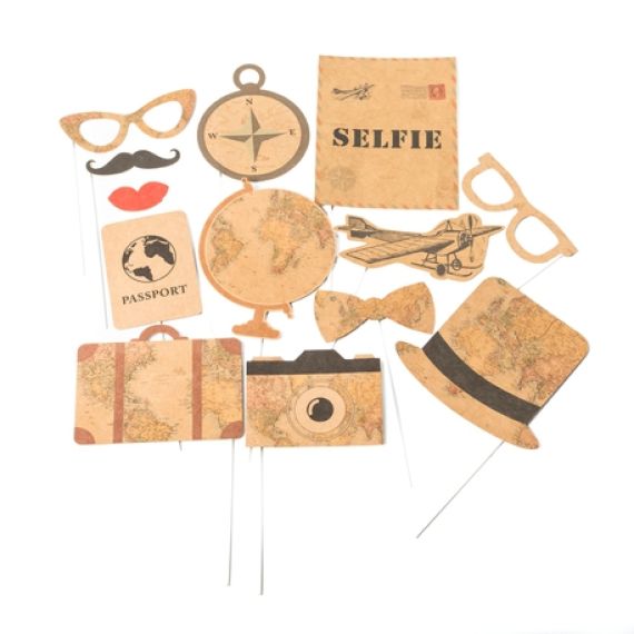 Kit photobooth Voyage, decoration mariage pas cher Badaboum