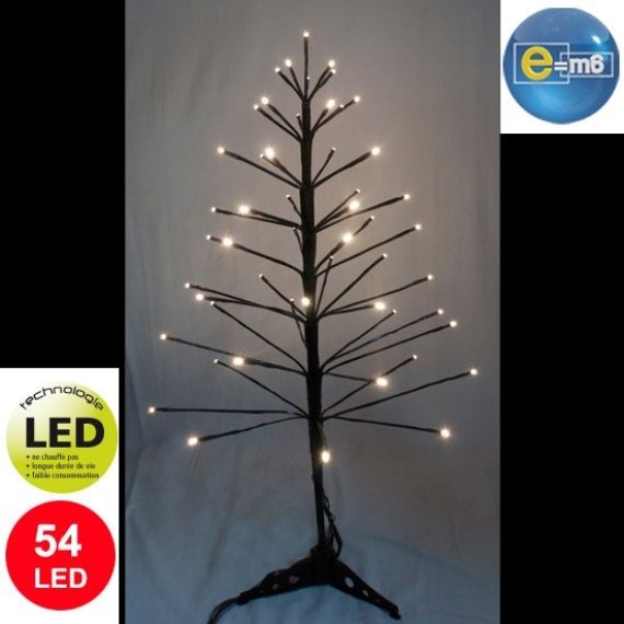 Arbre de Noël avec LED sapin lumineux déco métallique argenté sans pile 30  cm