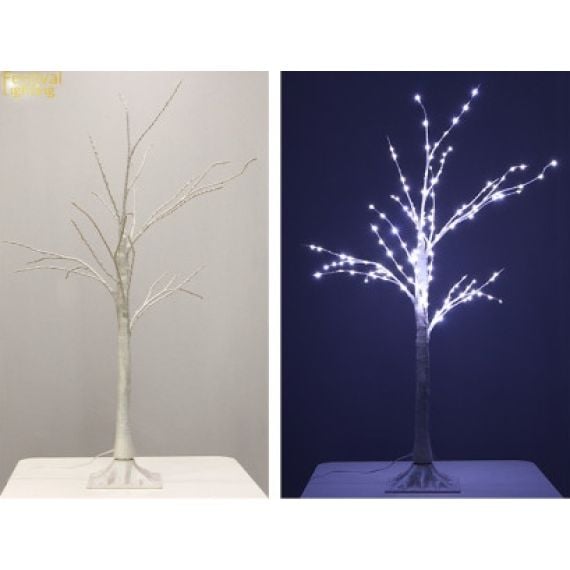 Arbre lumineux pailleté 144 LED BLanc froid, deco noel pas cher - Badaboum