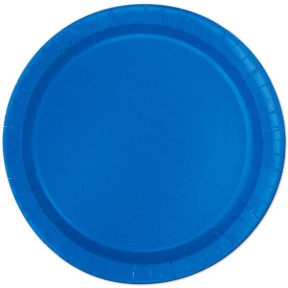 Assiette jetable en carton bleu x10