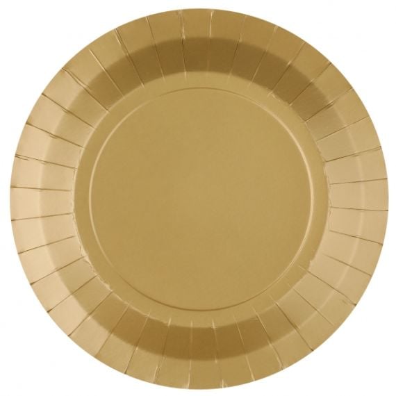 By Madee Lot de 60 assiettes en plastique doré | 30 assiettes plates et 30  assiettes à salade ou à dessert | Assiettes jetables en plastique de