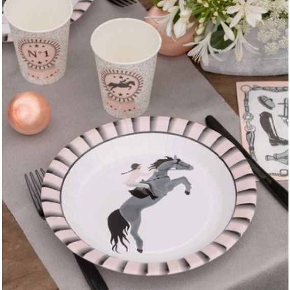 Assiette en carton Cheval, vaisselle jetable - Badaboum