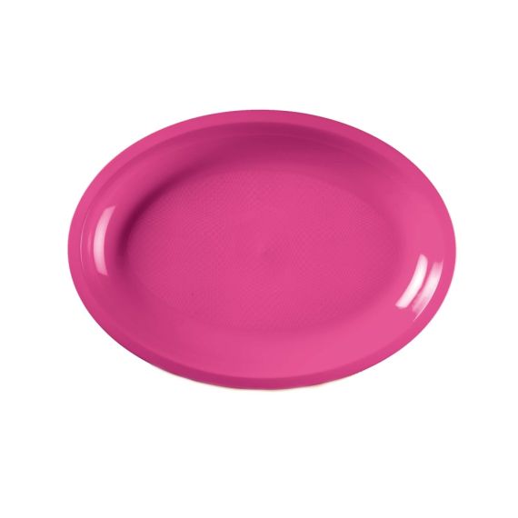 Assiette Jetable forme Ovale Fuchsia 25cm, vaisselle jetable - Badaboum