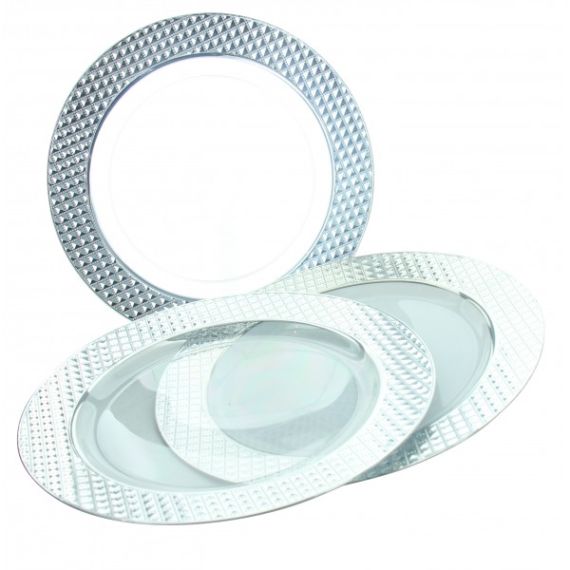 Assiette plastique diamant 19cm, vaisselle jetable - Badaboum