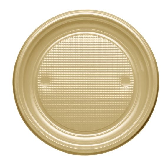 By Madee Lot de 60 assiettes en plastique doré | 30 assiettes plates et 30  assiettes à salade ou à dessert | Assiettes jetables en plastique de