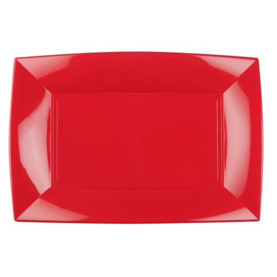 Cuillère PLASTIQUE ROUGE 19cm, couvert jetable pas cher - Badaboum