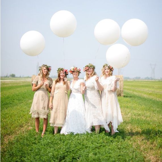 Ballon géant mariage coeur blanc