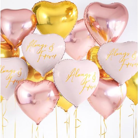 Ballon Mylar Aluminium Coeur 45cm Rose