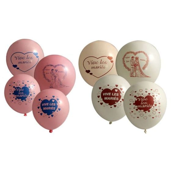 Ballon Gonflable transparent avec coeur rose, deco mariage - Badaboum