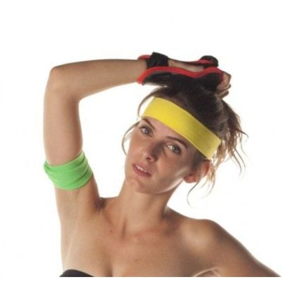 Bandeau 80's Fluo Jaune, accessoires, pas chers - Badaboum