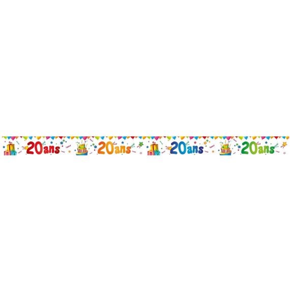 Banniere Anniversaire 20 ans x4pcs - decoration pas cher - Badaboum