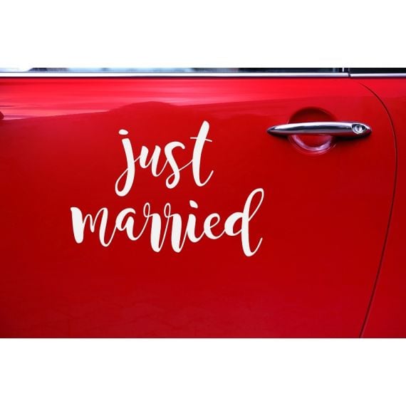 Sticker pour voiture Just married