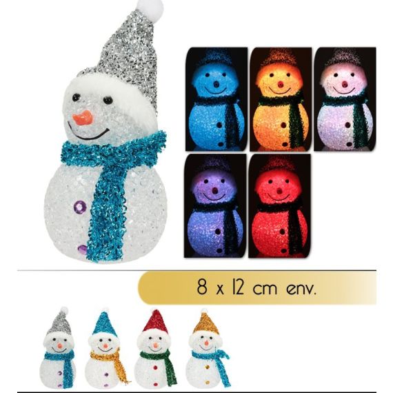 Bonnet Bonhomme de Neige Lumineux Adulte, accessoire de noel pas cher -  Badaboum