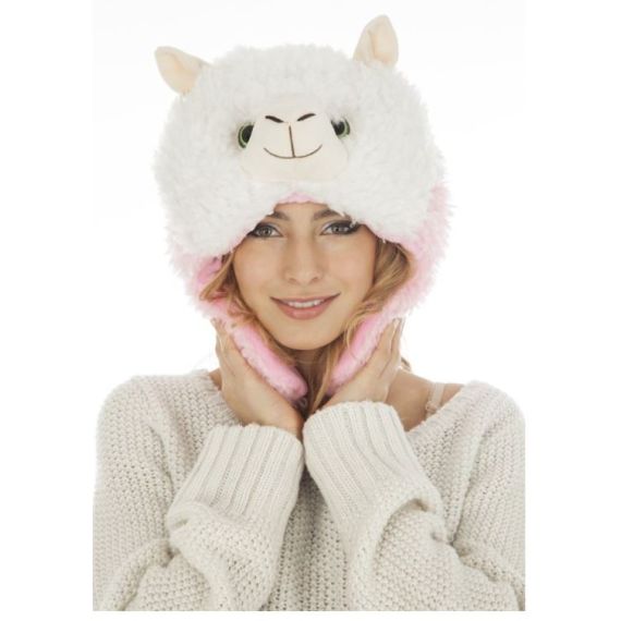 BONNET BLANC LICORNE LUMINEUX