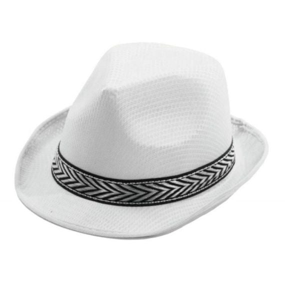 Chapeau Borsalino Polyester Blanc, déguisements pas chers - Badaboum