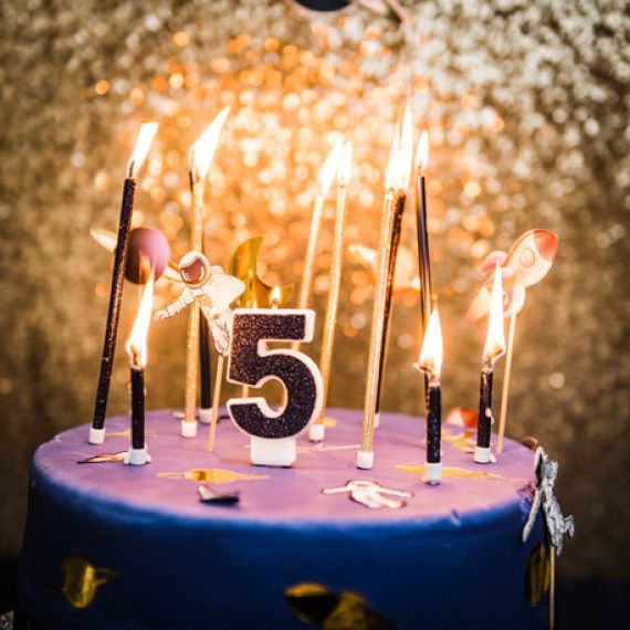 Bougie Géante Chiffre 5 Anniversaire pour gâteau