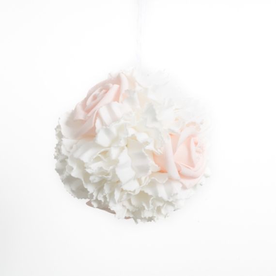 Boule pompon papier de soie rose 25cm, decoration mariage - Badaboum