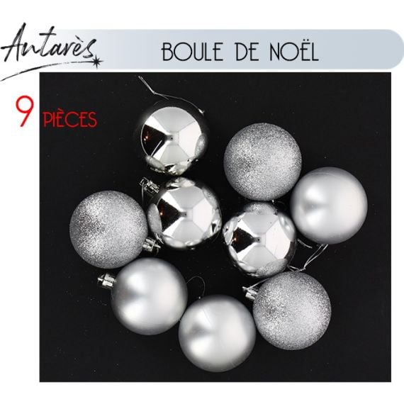 Boules à facettes - 8 cm - lot de 6 - Argenté