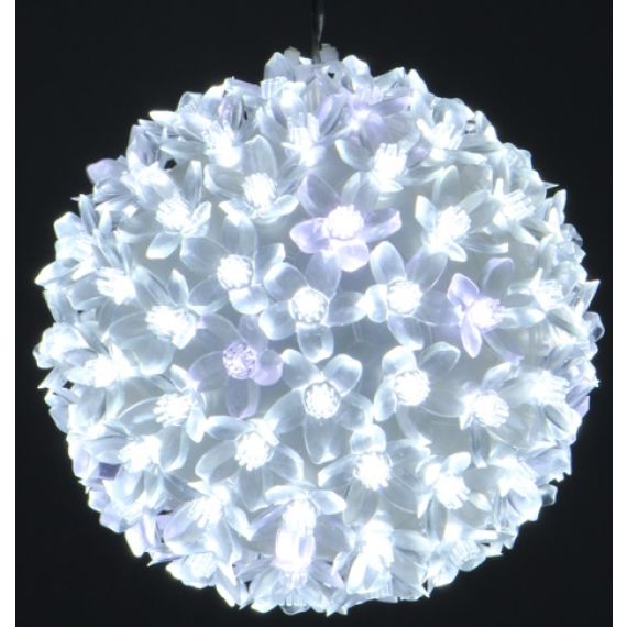 Boule de noel lumineuse 100 LED Blanche, deco noel pas cher - Badaboum