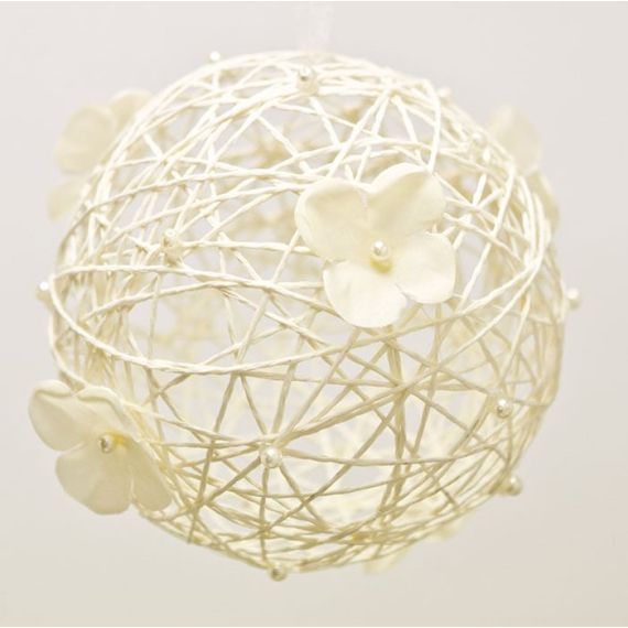 Boule pompon papier de soie rose 25cm, decoration mariage - Badaboum