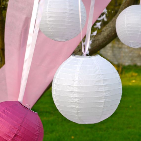 Guirlande de boule lanterne en papier LED, decoration mariage - Badaboum