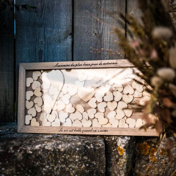 Livre d'or cadre en bois - décoration de fête