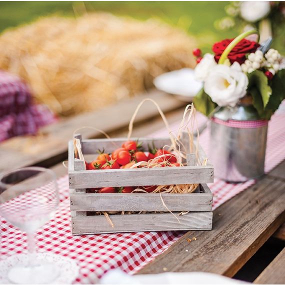 Panier métal et bois - Les accessoires déco/Présentoirs et