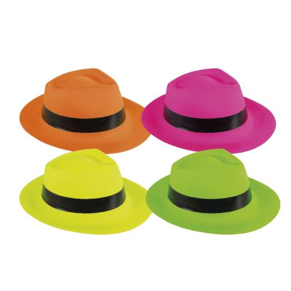 Chapeau melon vert fluo pailletté pour soirée année 80, disco, fêtes