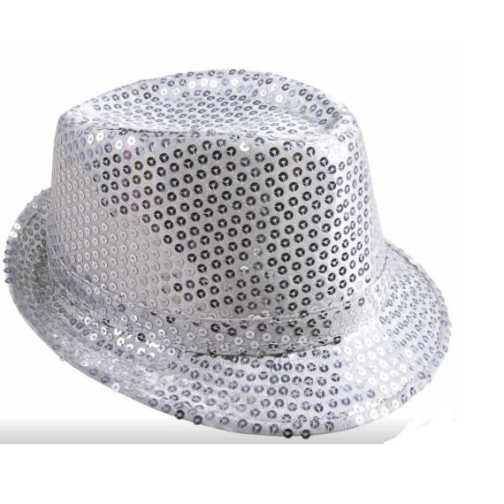 CHAPEAU BORSALINO PAILLETTES ADULTE FEMME HOMME COTON déguisement