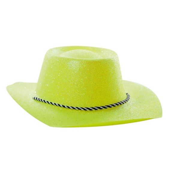 Chapeau CowBoy Paillette Jaune - Badaboum