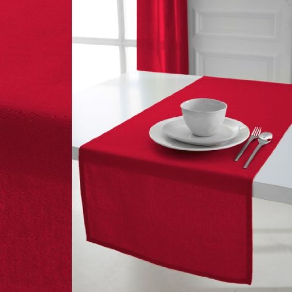 Chemin de table en coton rouge CAMON