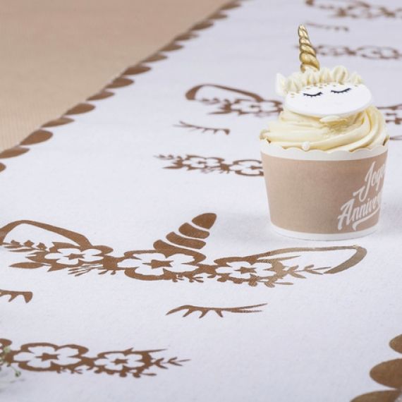 Chemin de table anniversaire licorne