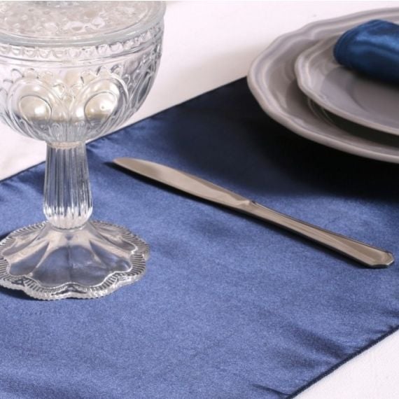 Chemin de table mariage satin argent