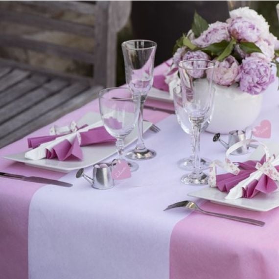 Chemin de table Tissu blanc – E&C Events