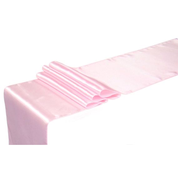 Chemin de table mariage satin rose pèche