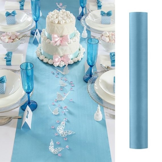 Chemin de table Mariage Bleu canard 30 cm x 10m - Decoration mariage pas  cher - Badaboum