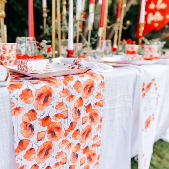 Chemin de table jetable doré avec paillettes pour MARIAGE - Badaboum