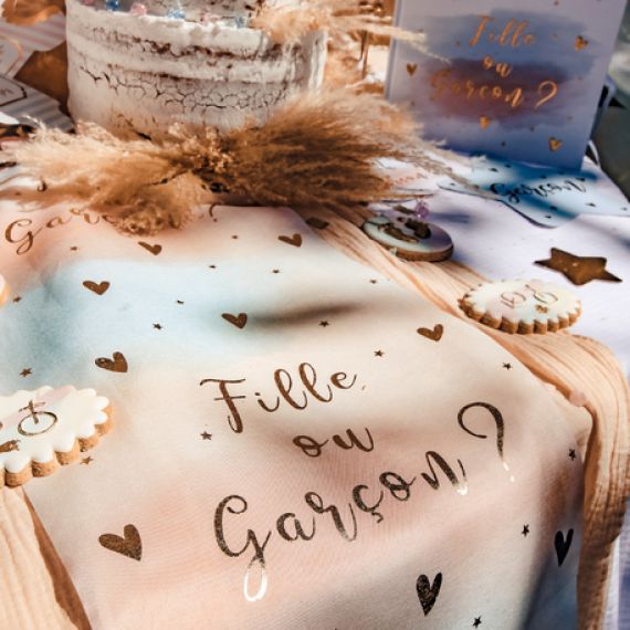 Chemin de table jetable doré avec paillettes pour MARIAGE - Badaboum