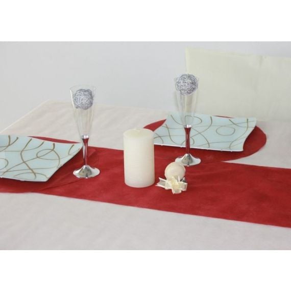 Chemin De Table Tissu Rouge