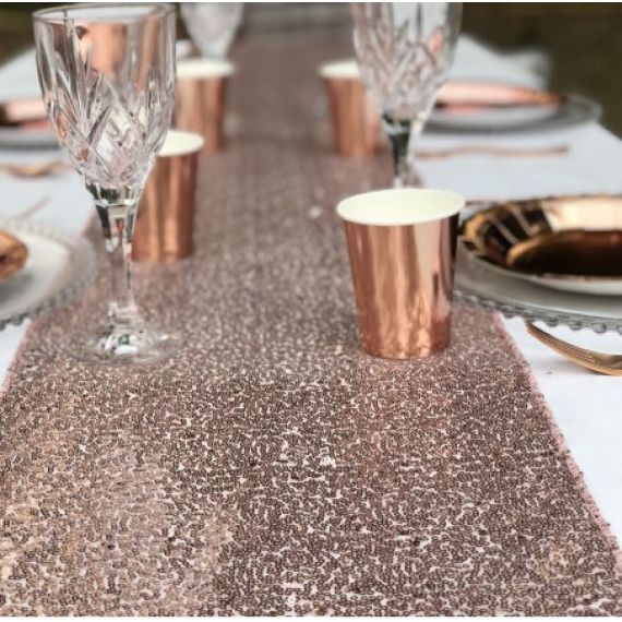 Chemin de Table Sequins Or 30cm