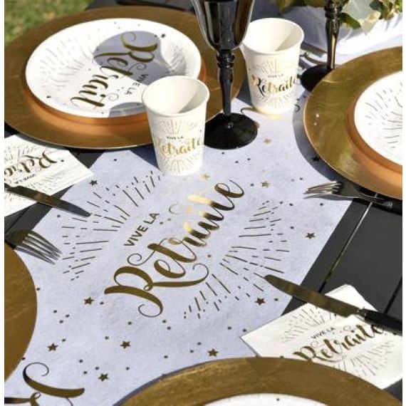 chemin de table anniversaire 60 ans noir et or