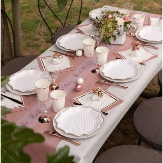 Chemin de table 30 ans rose gold: Décoration de table jetable