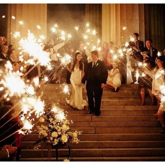 Cierge magique Dorée 45cm pour Sortie d'Eglise mariage - Badaboum