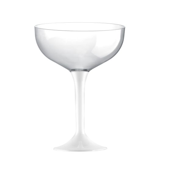 Coupe à champagne jetable en plastique Blanc x 20, vaisselle discount