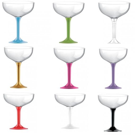 Coupe à champagne jetable en plastique Blanc x 20, vaisselle discount